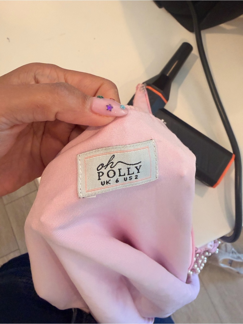Oh Polly Pink Beaded Halter Mini Dress - Picture 7 of 7